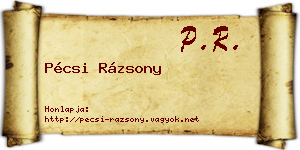 Pécsi Rázsony névjegykártya